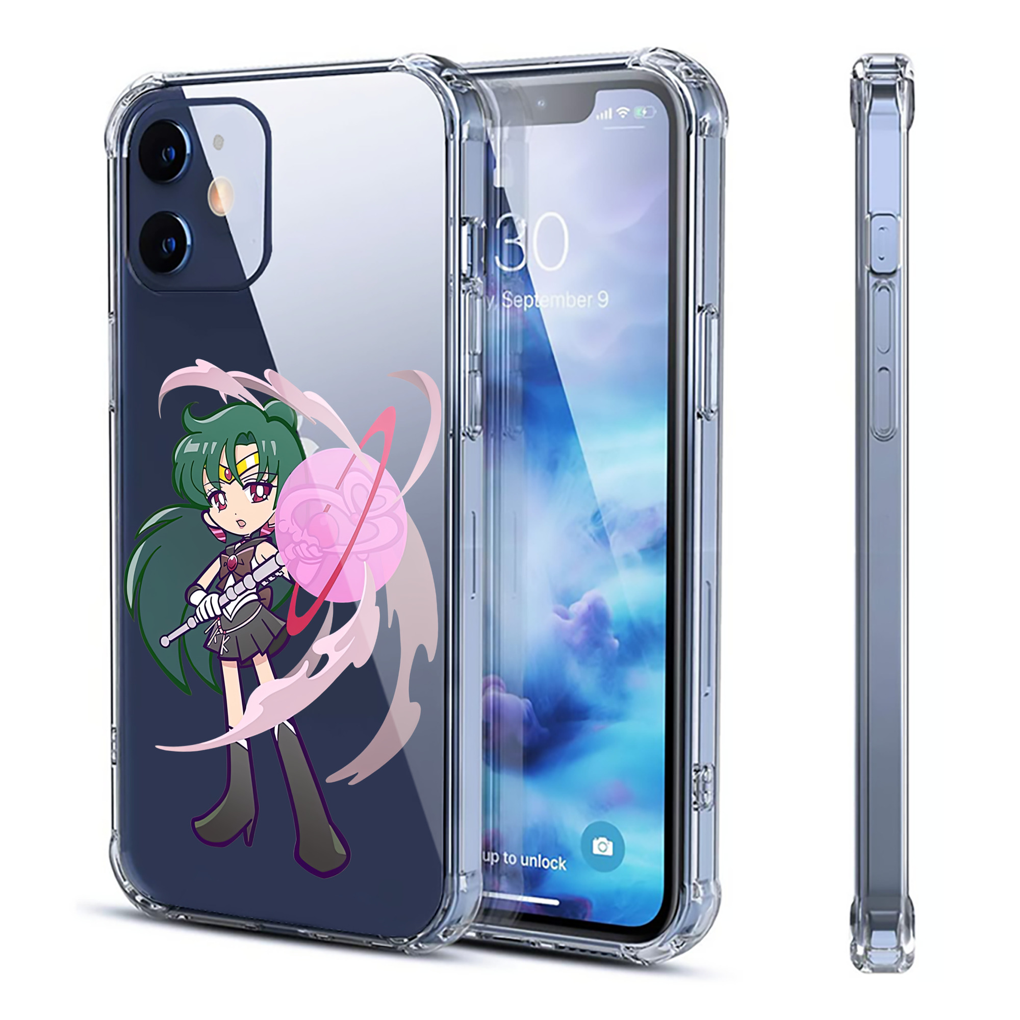 （画像用） 美少女戦士セーラームーン 冥王せつな Sailor Moon Meiou Setsuna 【iPhone 12シリーズ対応】透明スマホケース（クリアソフトケース）